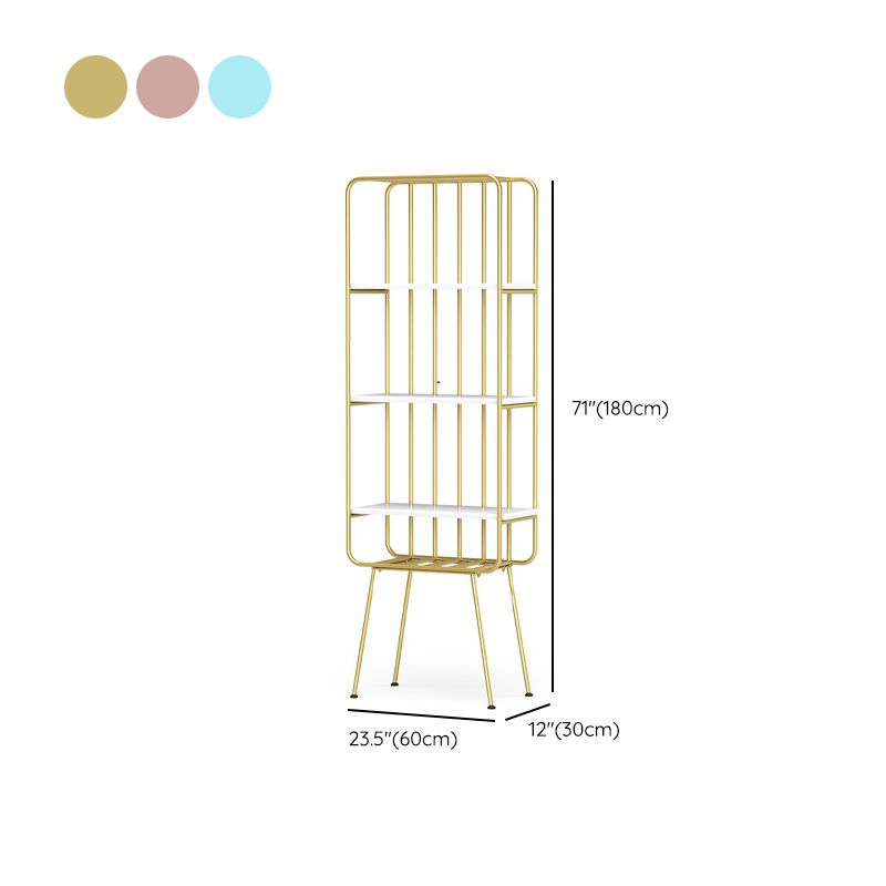 Urban Bookshelf Metal Open Back Shelf Bookcase with Shelves for Living Room