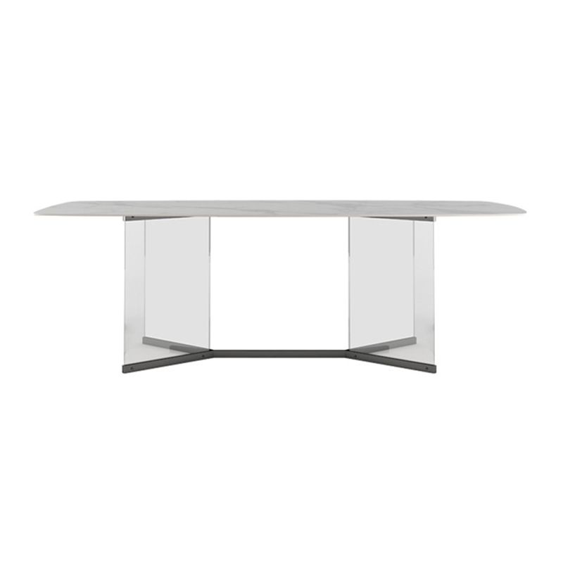 Contemporary Rectangle Sintered Stone Dining Table Set 1/3/4/5/6 Pieces Dining Set