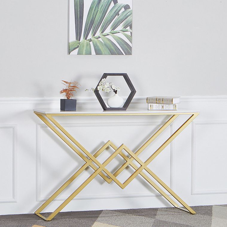 31.5" Tall Glam Accent Table 1-shelf Marble Console Table for Hall