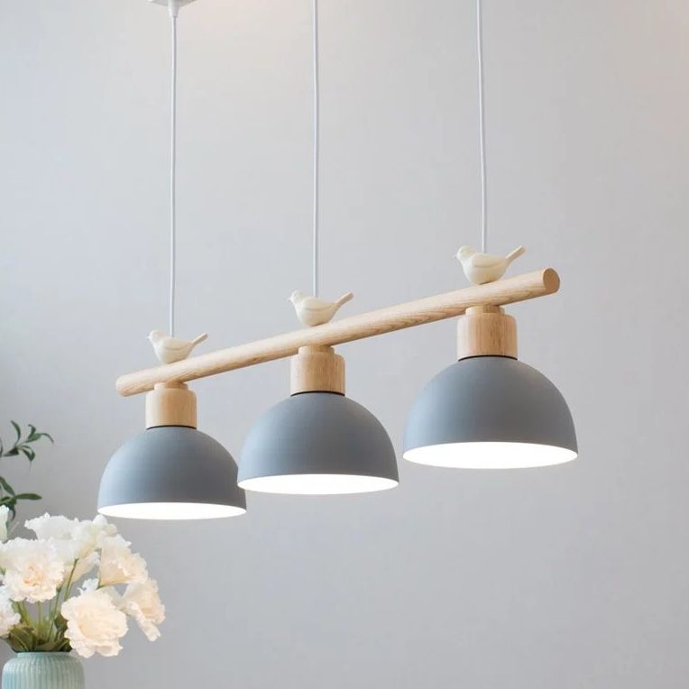 Metal 3 Lights Island Pendant Lighting Round Minimalist Island Light Fixtures for Dining Room