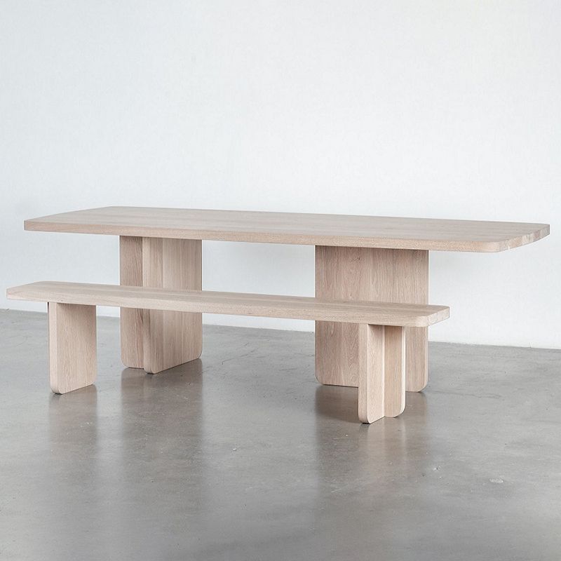 Mesa rectangular contemporánea mesa de comedor de madera maciza para el hogar