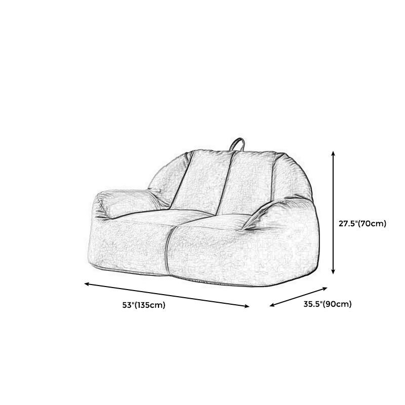Modern Microsuede Curved Flared Arm Sofa 27.55" W for Living Room