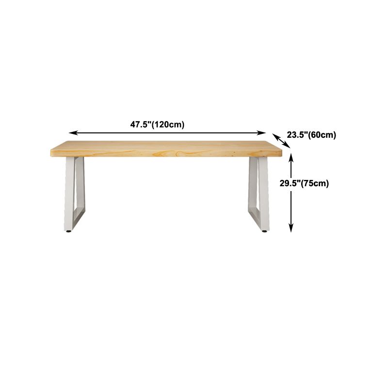 30"H Modern Office Desk Sled Rectangular Solid Wood Writing Desk