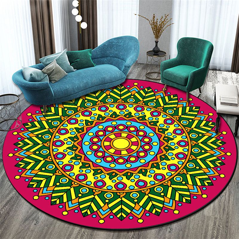 Stylish Morocco Rug Floral Pattern Polyester Area Rug Non-Slip Backing Area Carpet for Living Room
