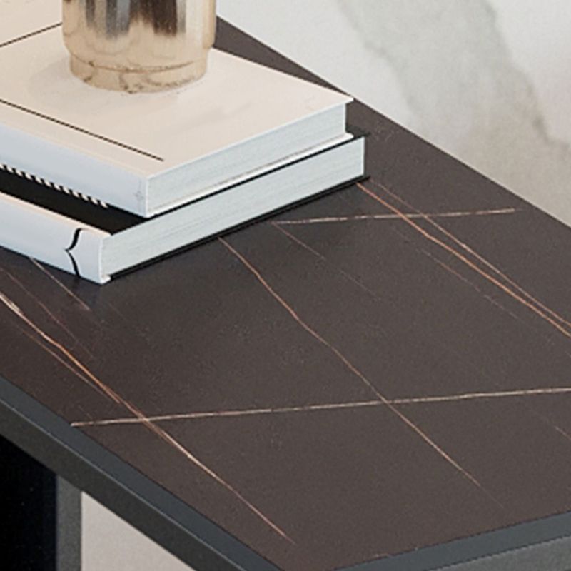 Modern Sintered Stone Top Double Pedestal Bar Table for Kitchen Dining Room