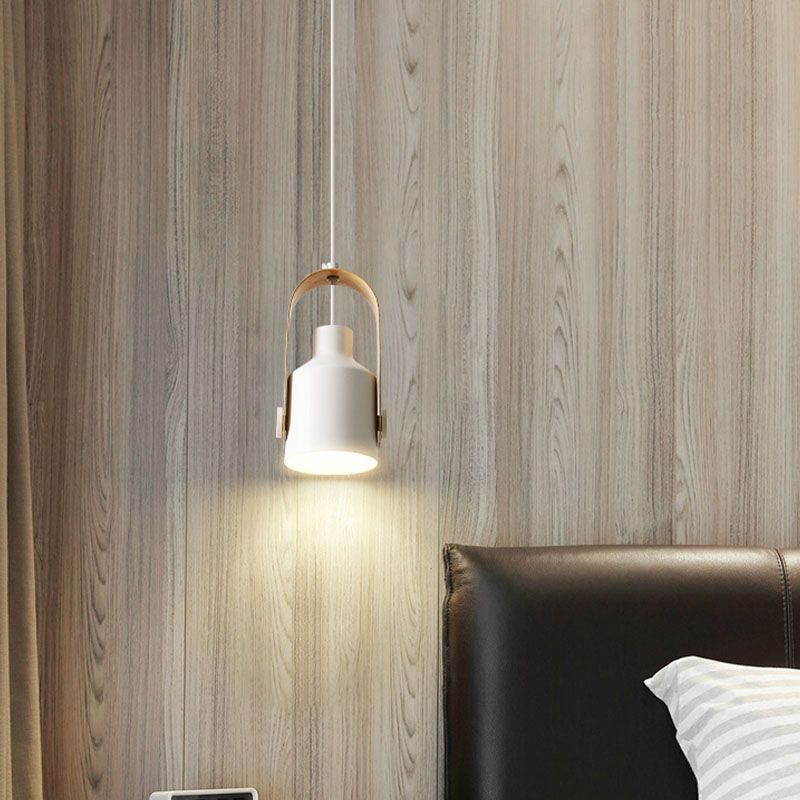 Moderne hölzerne obere Anhänger leichte, minimalistische Glockenfarbton -Hängelampe für Schlafzimmer
