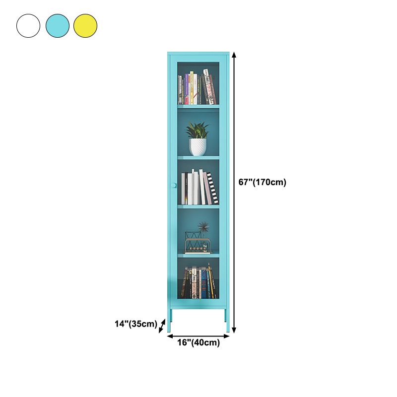 66.93"H Bookshelf Scandinavian Style Bookcase for Study Room with Door