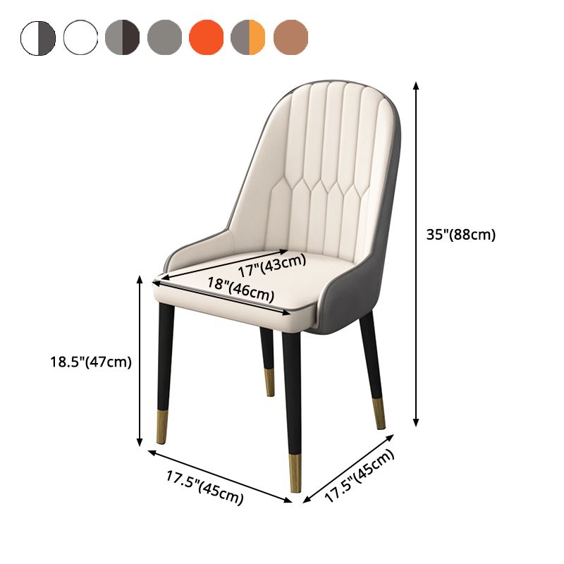 Inicio Sillón escandinavo Silla de comedor tapizada con respaldo Parsons de metal