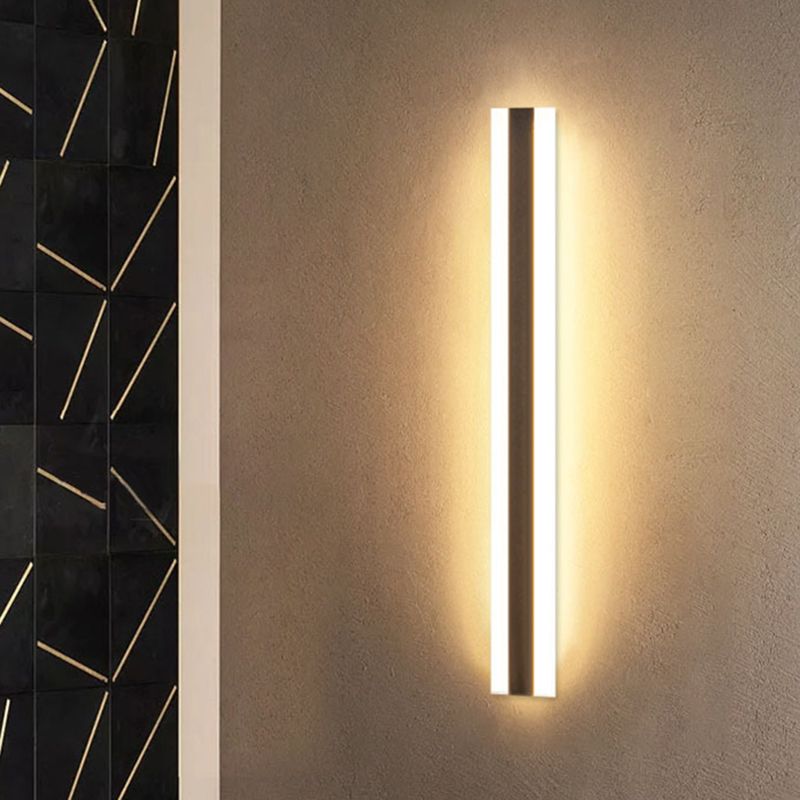 Linear Wall Lighting Simplicity Metal 1 Light Wall Sconces in Black