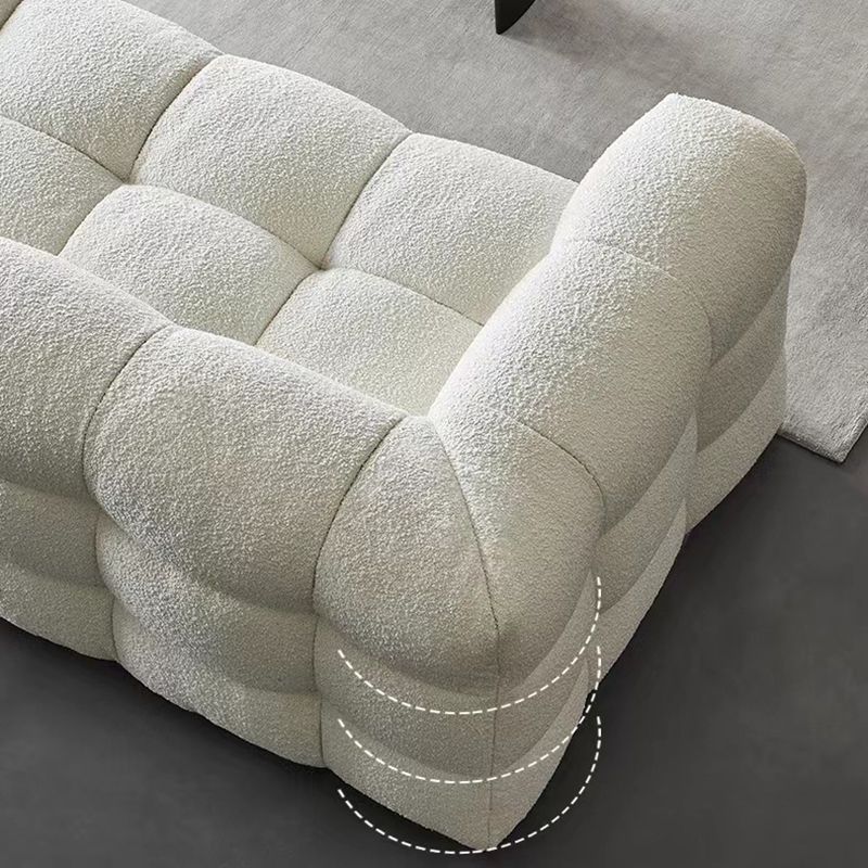 Modern Style Sofa Bed Velvet Material Square Form Armrest Tufted Back Sofa