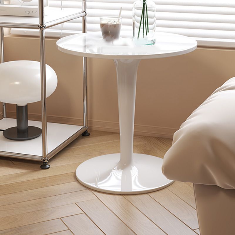 Contemporary Round Side End Table Plastic Pedestal Sofa Side Table