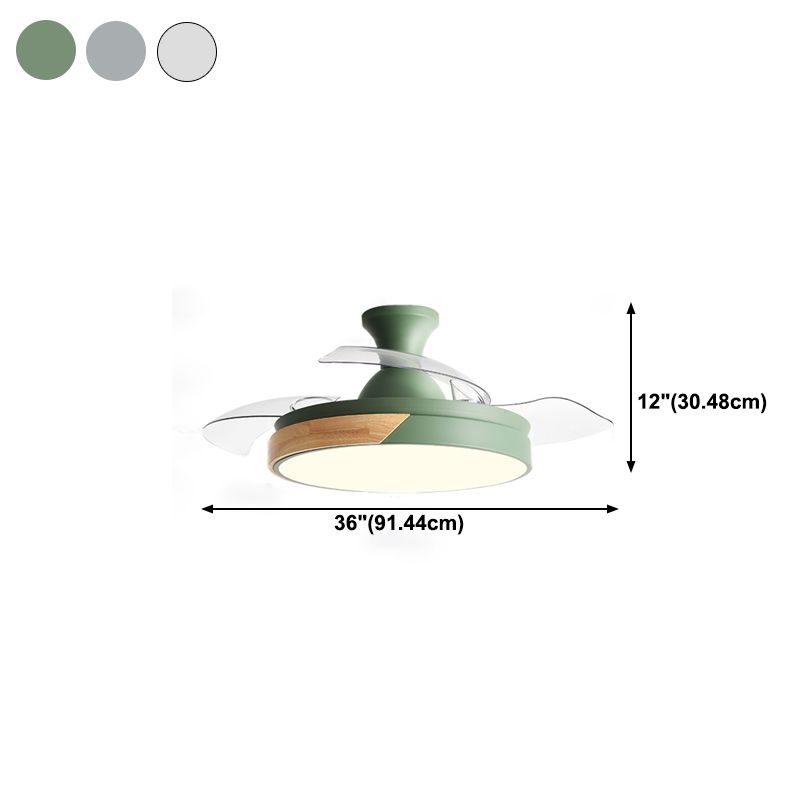 Minimalist Ceiling Fan Lamp Metal Living Room LED Ceiling Flush Mount