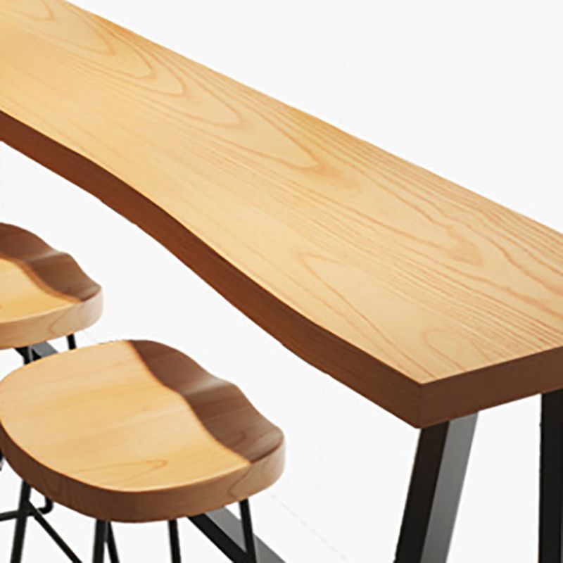 Industrial Style Rectangle Counter Table Wooden Counter Table for Restaurant