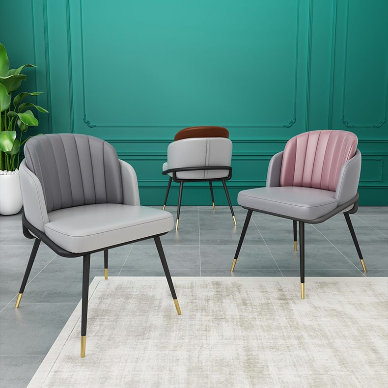 Scandinavian Armless Solid Back Chair for Home Upholstered Side Chair