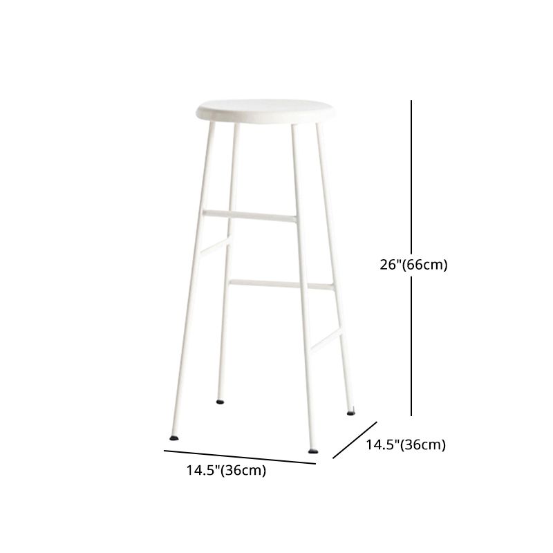 Industrial Iron Backless Barstool Simple Indoor Tall Stool with Square Seat 1 Piece