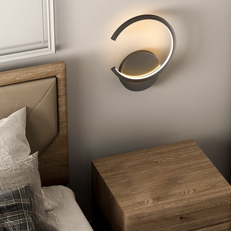 Modern LED Wall Lamp 1-Light Simple Wall Mount Lamp with Acrylic Shade for Bedroom