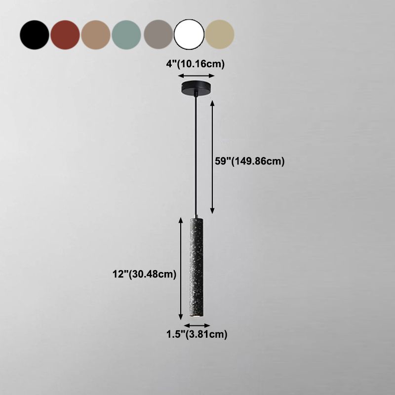 Cylinder Hanging Lights Modern Style Stone 1 Light Pendant Light Kit