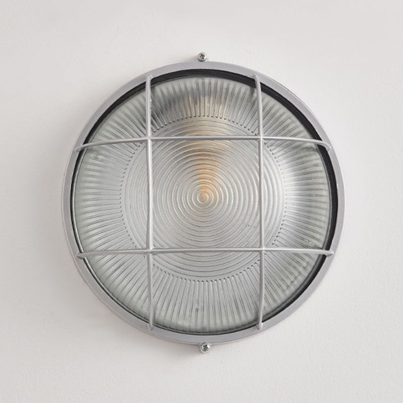 Metal Industrial Wall Sconce Geometric Shape Wall Light with Glass Shade for Courtyard