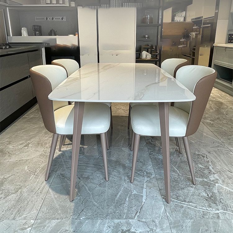 Traditional Luxury Rectangle Dining Table Stone Top Table for Home