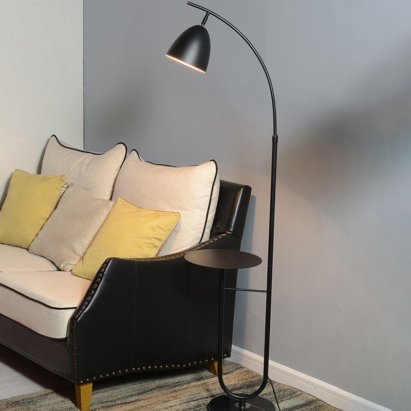 Nordic Bell Shade Floor Light Metallic 1��Bulb Living Room Standing Lamp with Marble Base