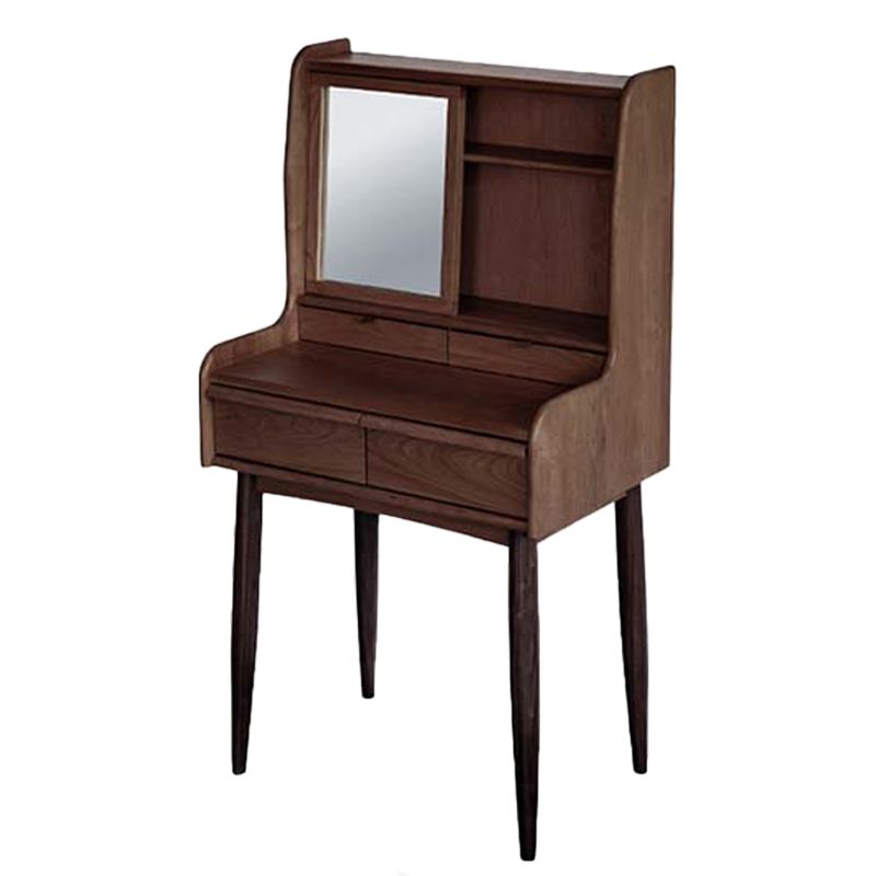 Scandinavian Makeup Vanity Mirrored Solid Wood Makeup Dressing Table