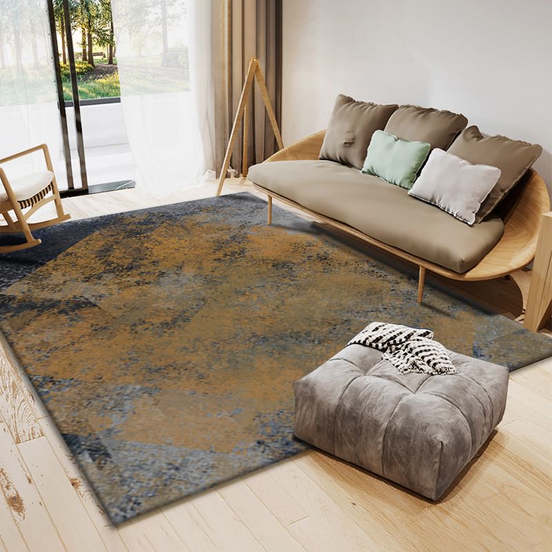 Blue Modern Rug Polyester Graphic Rug Non-Slip Backing Rug for Home Decoration