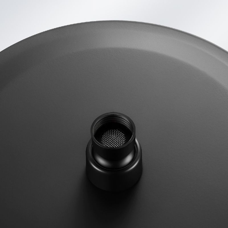 Black Round Fixed Shower Head Modern Style Wall-Mount Showerhead