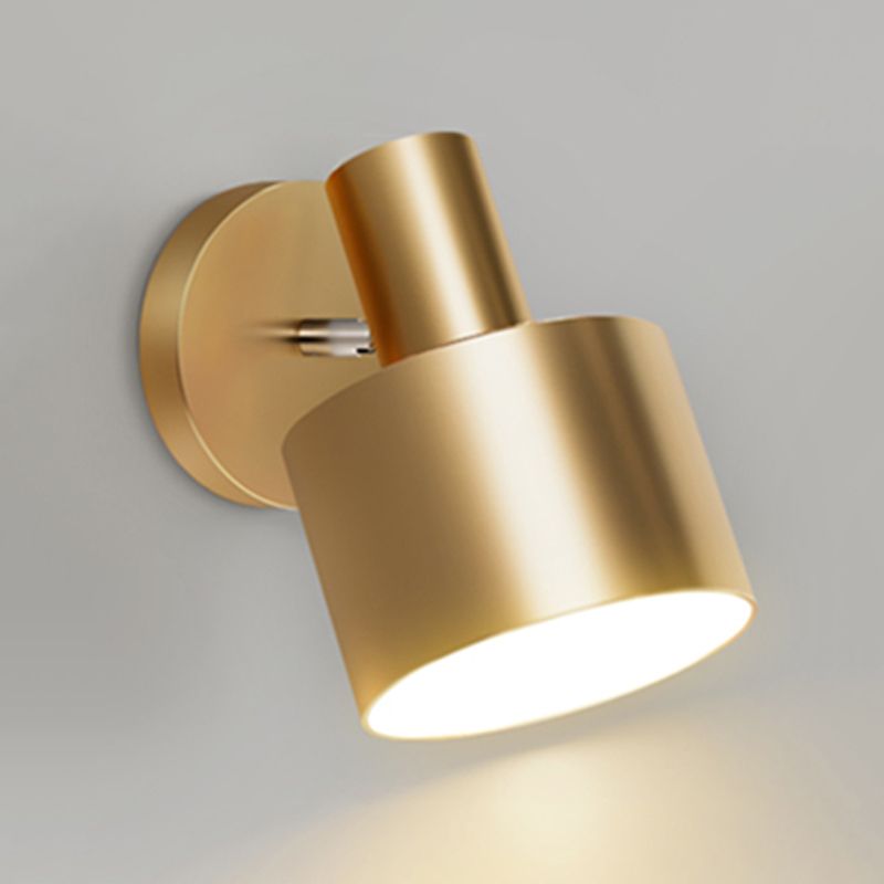 Single Polished Finish Contemporary Wall Mounted Sconce Metal Wall Light for Foyer