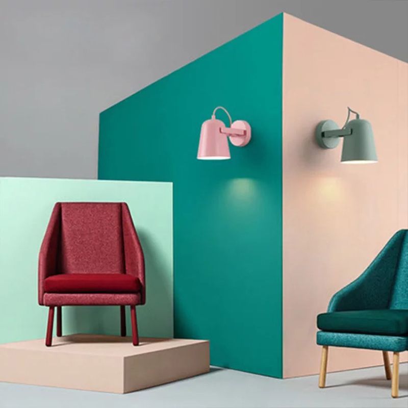 Illuminazione con applione da parete a campana contemporanea metallo 1 lampada montata a parete per la testa