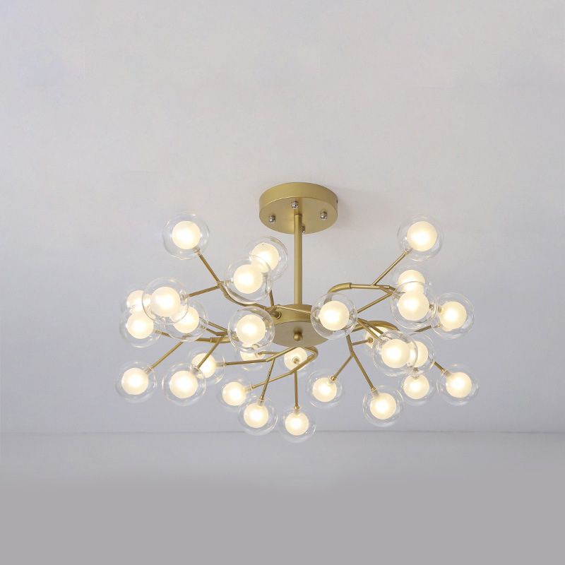 Modern Branch-Like Wireframe Chandelier Metal Living Room LED Hanging Light Fixture