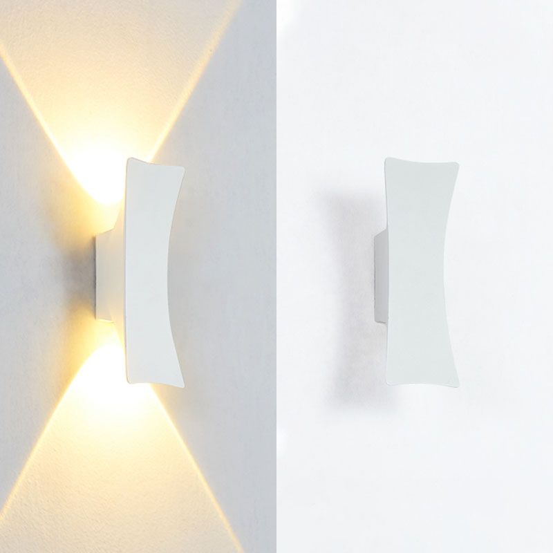 Modern Minimalist Waterproof LED Wall Light Aluminium Outdoor Spotlight with Glass Shade