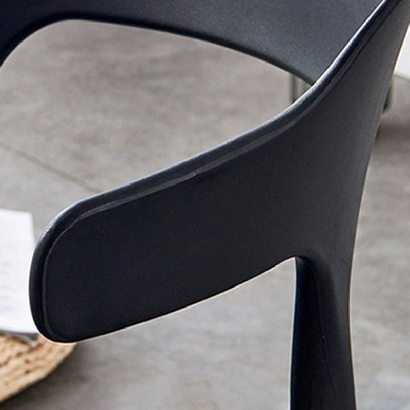 Stackable Open Back Dining Chairs Plastic Armless Dining Side Chair