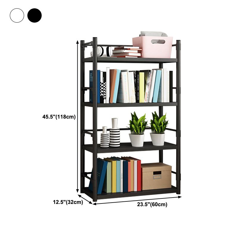 Steel Bookshelf, Multi Tiers Contemporary Bookcase for Home Office, 12.5"W.