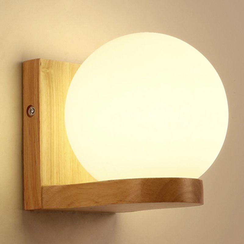 Creative Contemporary Simplicity Wall Sconce Lights con arte in legno per camera da letto