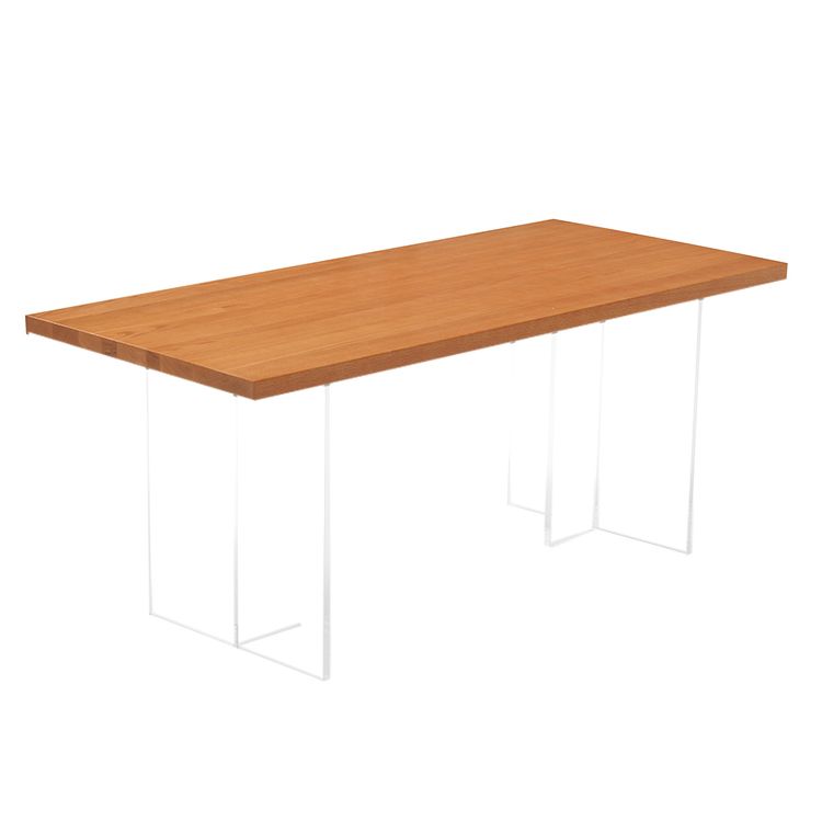 Simple Style Dining Table Rectangle Brown Table for Home Kitchen