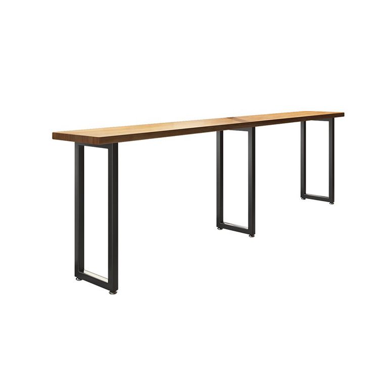 Contemporary Indoor Pub Set 1/7 Pcs Bar Table and Stools with Solid Wood Top