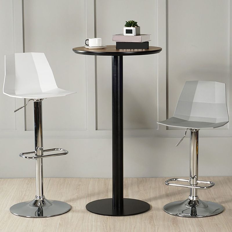 Adjustable Height Swivel Counter Stools Iron Plastic Silver Scandinavian Bar Stools