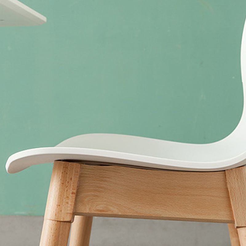 Natural Beech Legs Side Chair Scandinavian Armless Dining Chairs