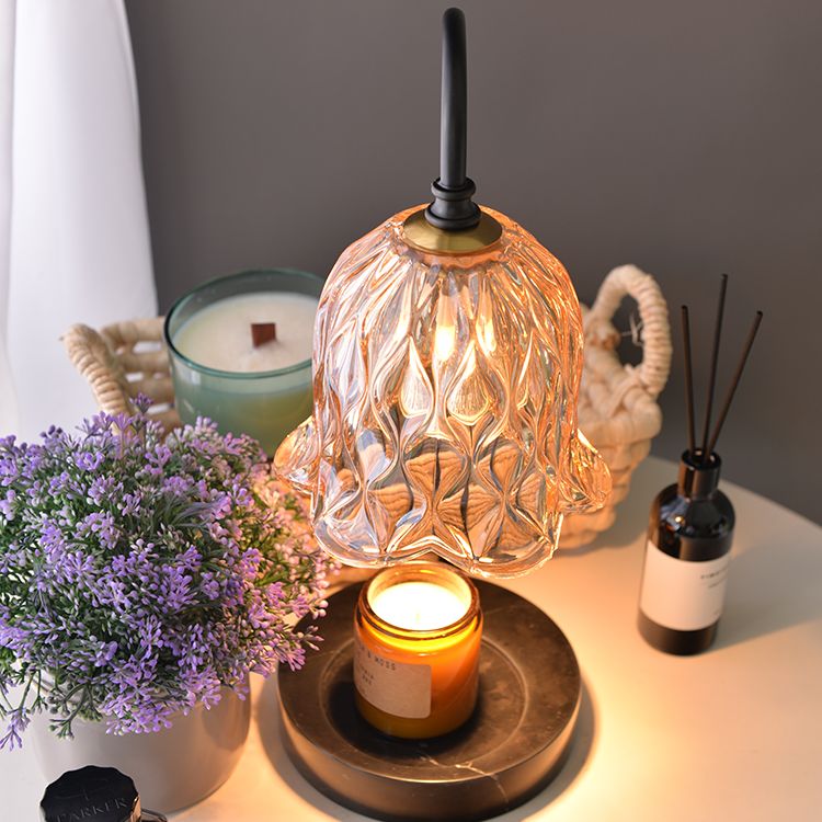 Modern Minimalist Style Dome Nightstand Lamp Glass 1 Light Table Light for Living Room