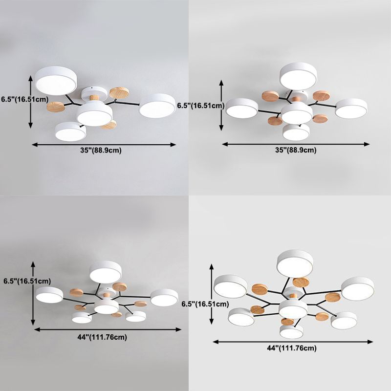 Luz de techo geométrico nórdico colorido LED de montaje de montaje para sala de estar para sala de estar