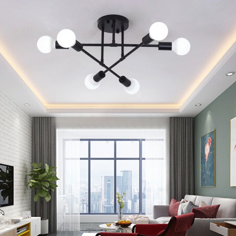 Plafonnier nordique personnalité créative forme spéciale Style industriel salon chambre étude Restaurant fer Art lampes