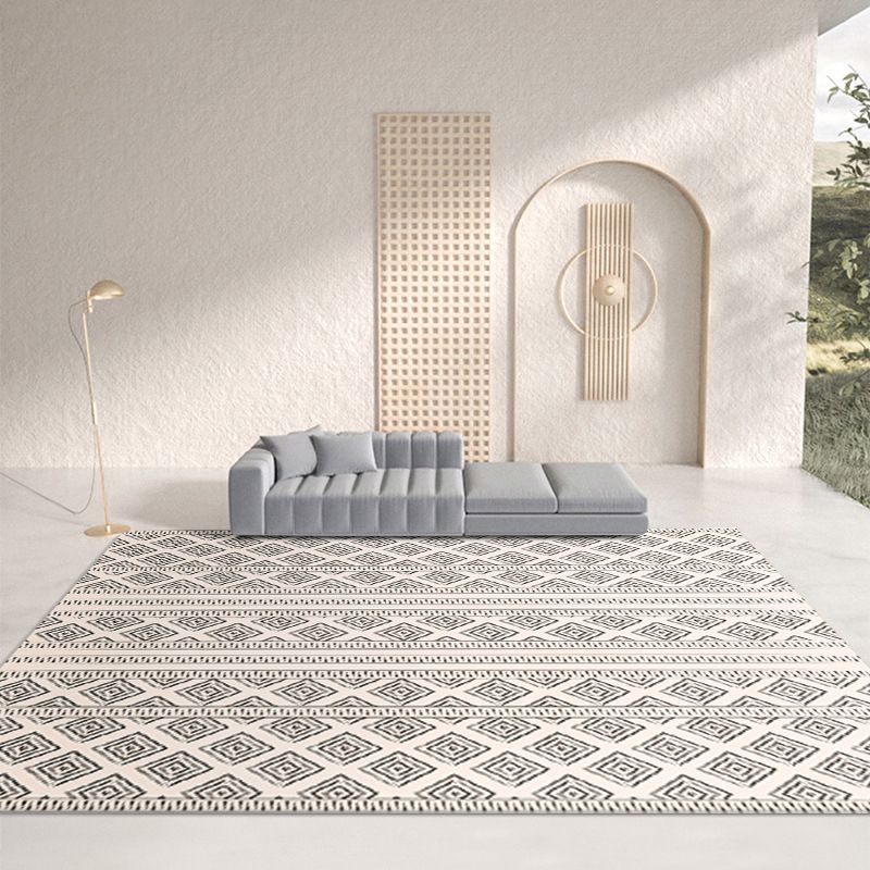 Retro Home Decoration Indoor Rug Polyester Tribal Pattern Rug Non-Slip Backing Area Carpet