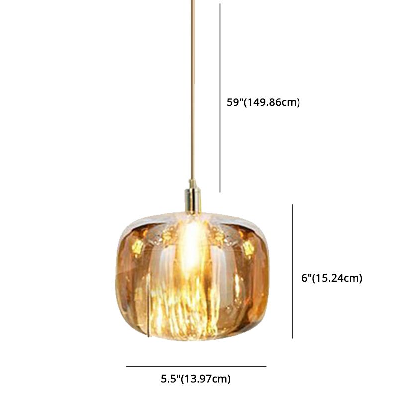 Post moderne stijl glas eenvoud hangende metalen basis enkele lamp hanglampje voor trap gang