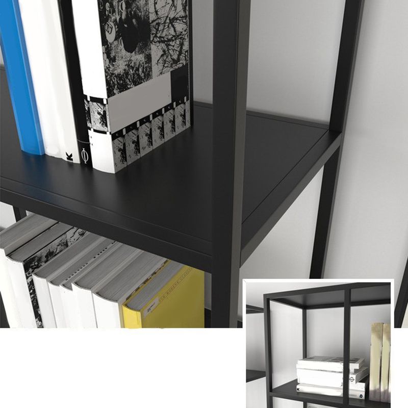 Industrial Style Metal Etagere Bookcase with Rectangular Shelves Bookcase