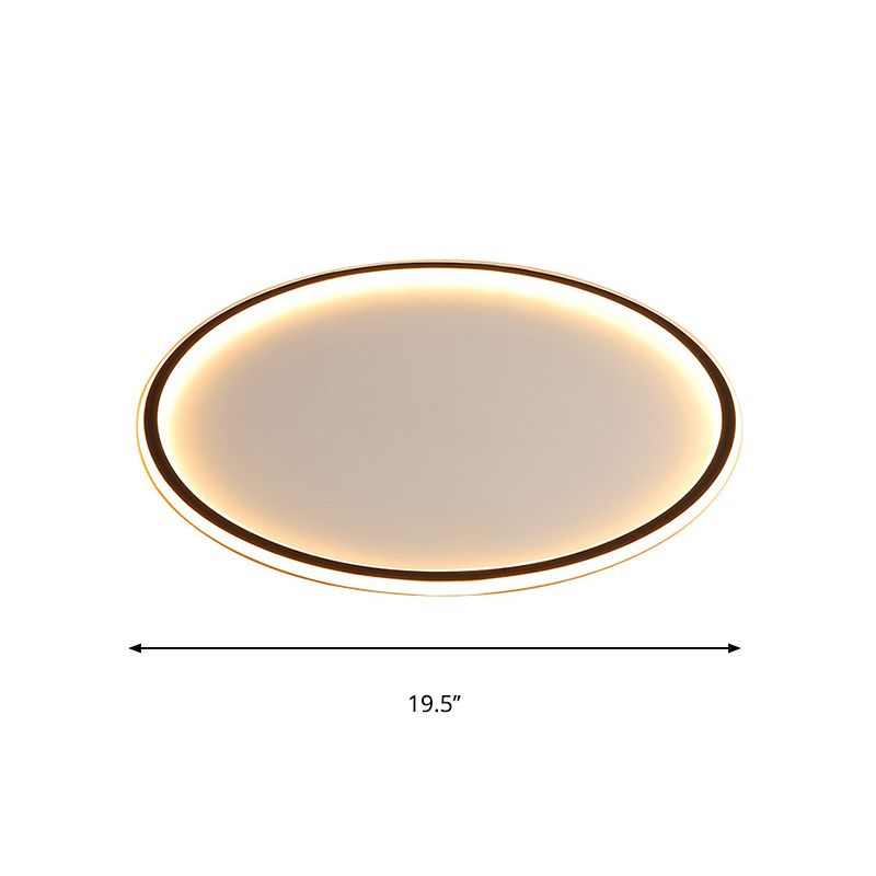 Éclairage encastré à disque ultra-mince, plafonnier LED en acrylique Simple pour salon, largeur 16/19.5/23.5 pouces, noir