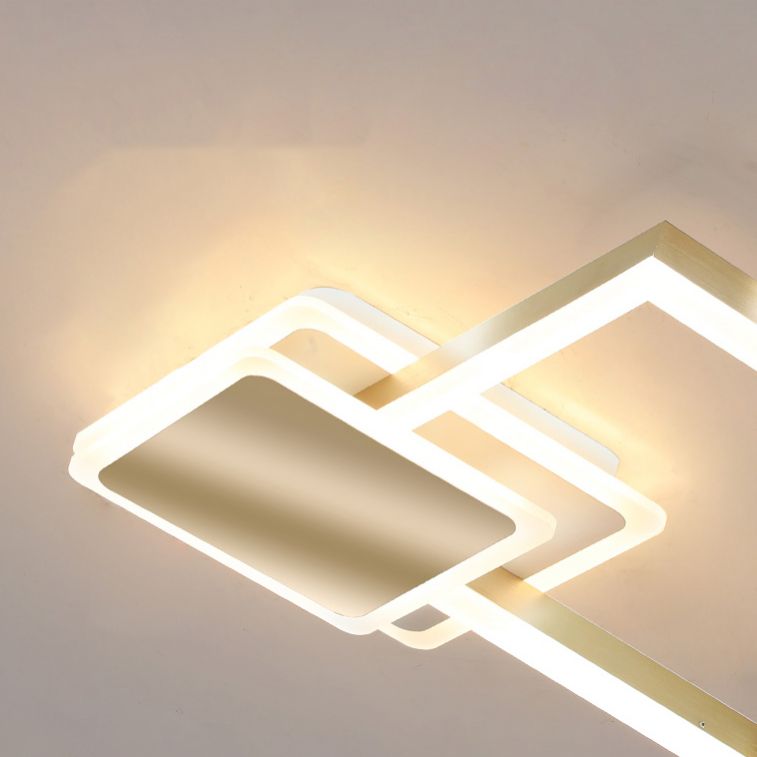Gold Simplicity Lighting Fixture LED Flush Mounted Ceiling Lights with Acrylic Shade