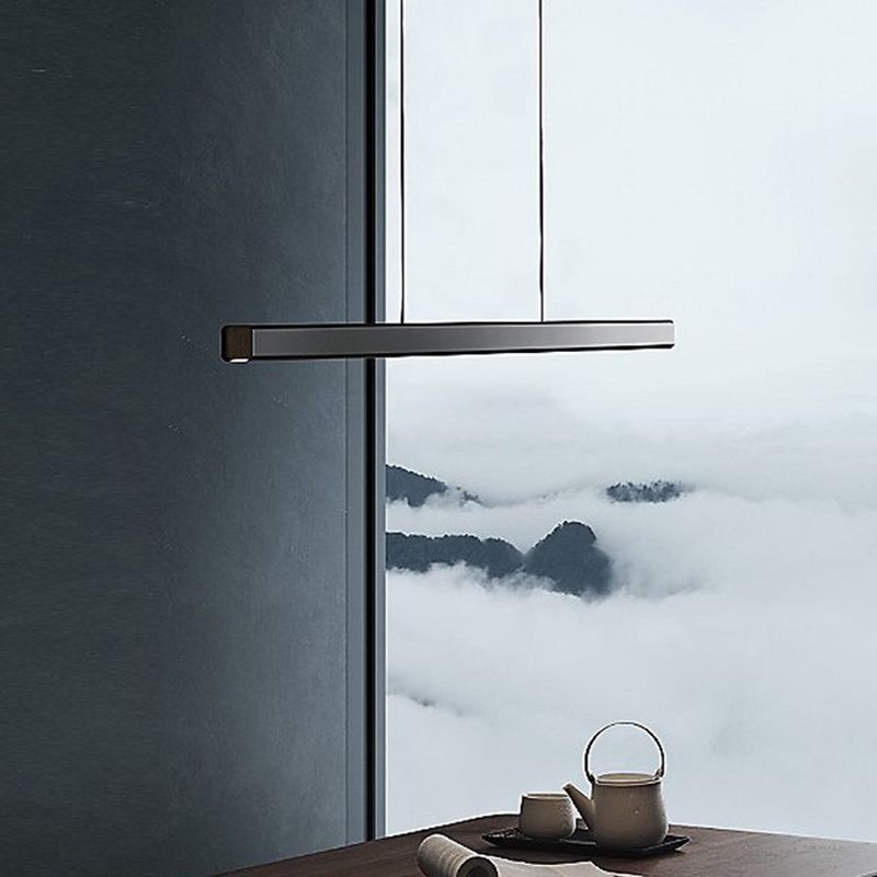 Zeitgenössische Küchenheize helle lineare Decke Anhänger Leuchtmetall 1 Licht