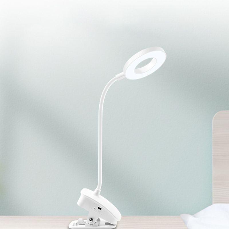 Ring LED Table Lamp Contemporary Table Lamps for Study Room with PC Shade