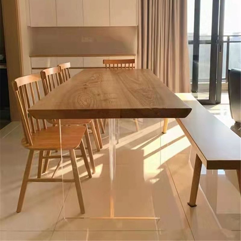 Modern Brown in Wood Counter Table Specialty Dining Table for Kitchen