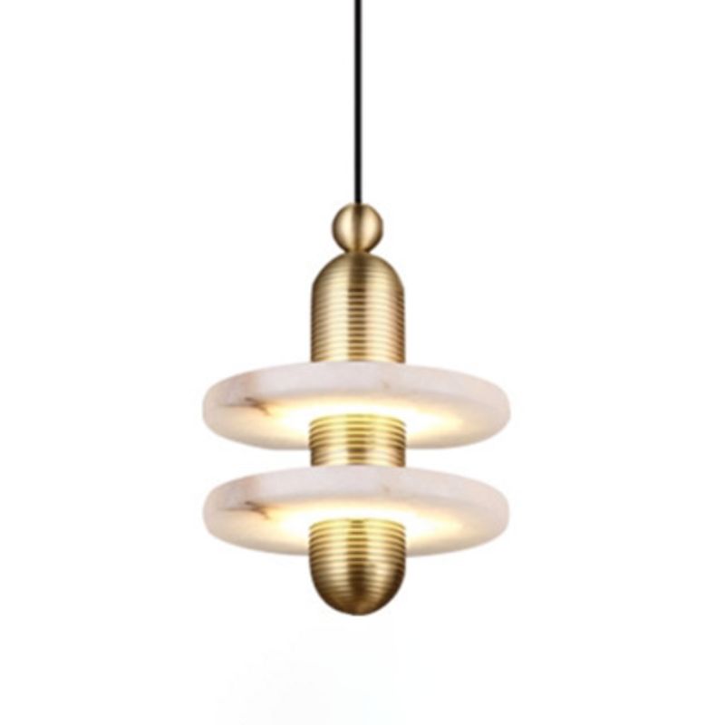 Postmoderne LED -Anhänger Licht Marmor Fliege Saucer -Nachthänzer Licht